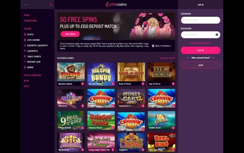 pinkmonk casino login featured